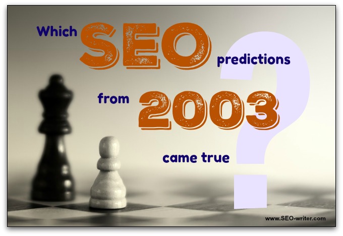 SEO predictions from 2003